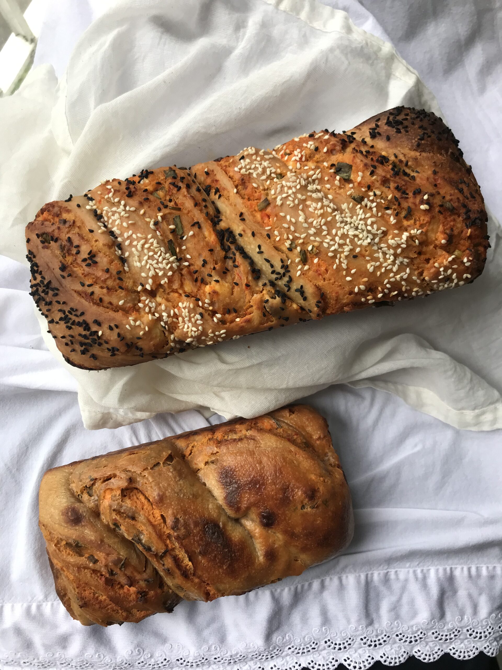 Savoury sourdough babka